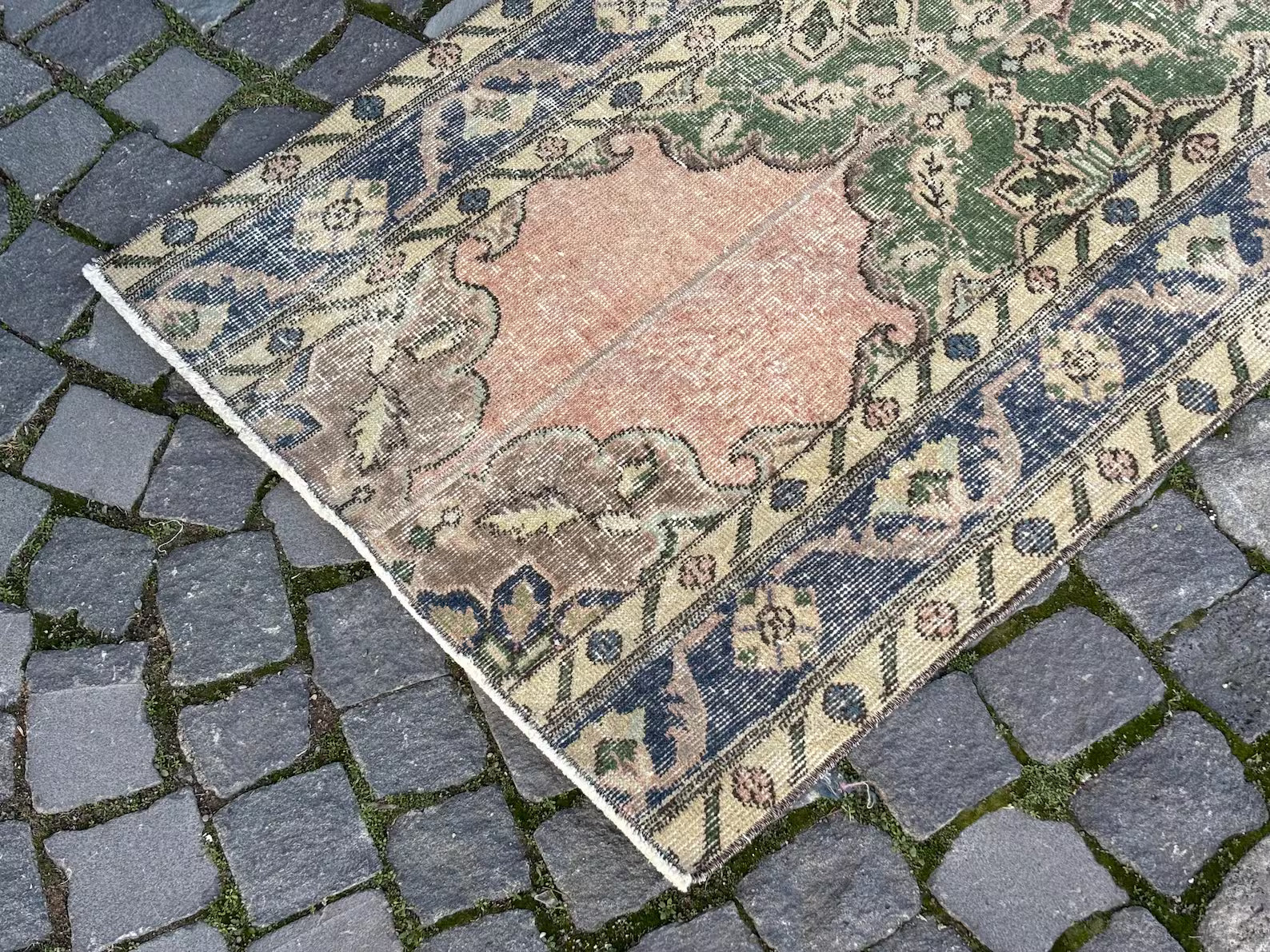 Vintage Turkish Runner Rug 2.5 x 9.1 ft