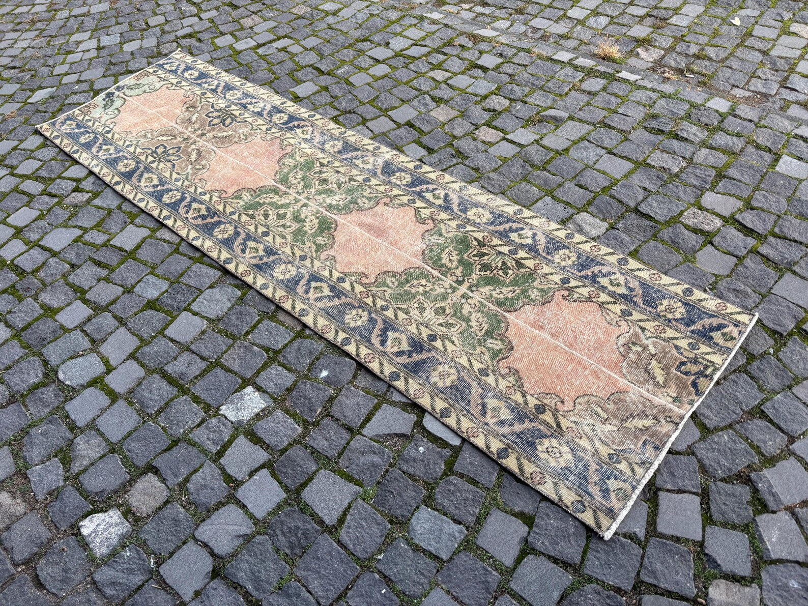 Vintage Turkish Runner Rug 2.5 x 9.1 ft