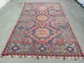 XL Vintage Soumak Accent Area Rug 7.2 x 11.6 ft