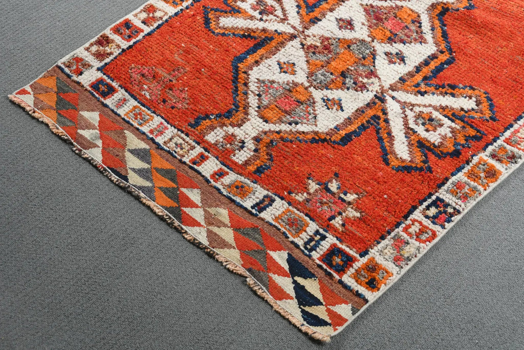 Vintage Turkish Runner Rug 2.9 x 10.8 ft