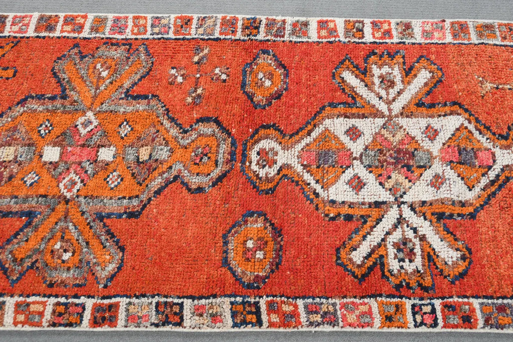 Vintage Turkish Runner Rug 2.9 x 10.8 ft
