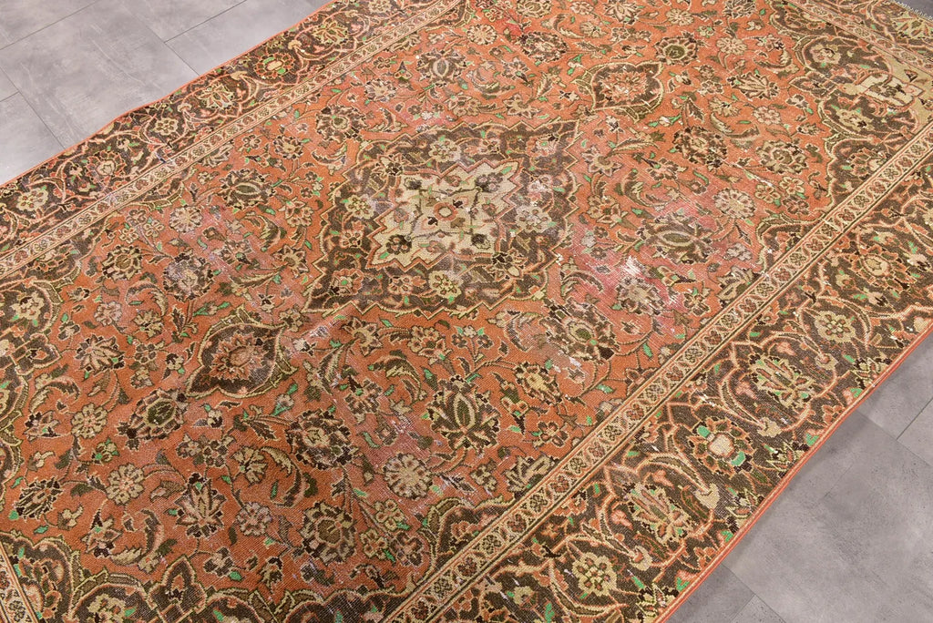 XL Vintage Persian Accent Area Rug 5.9 x 8.7 ft