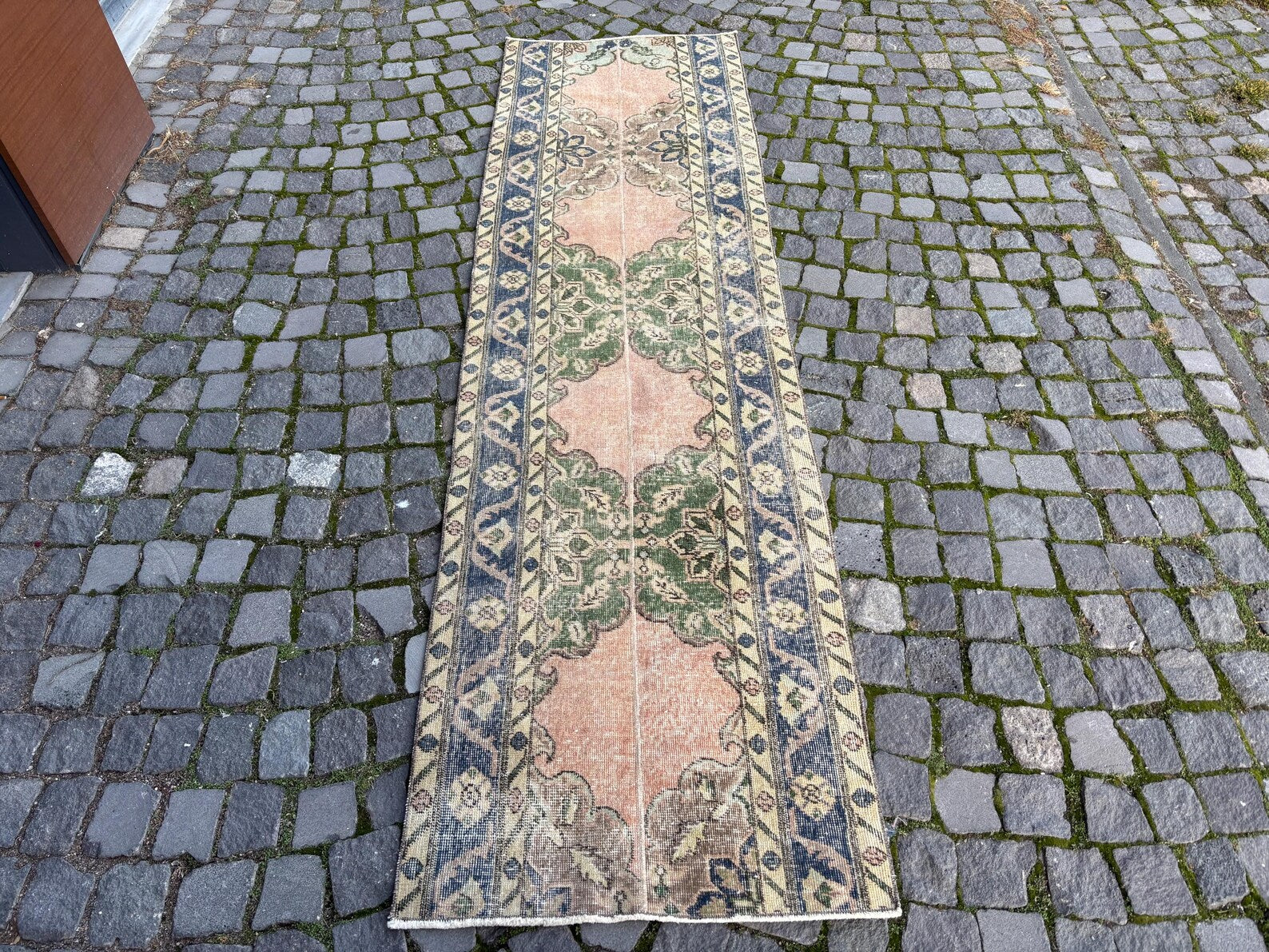Vintage Turkish Runner Rug 2.5 x 9.1 ft