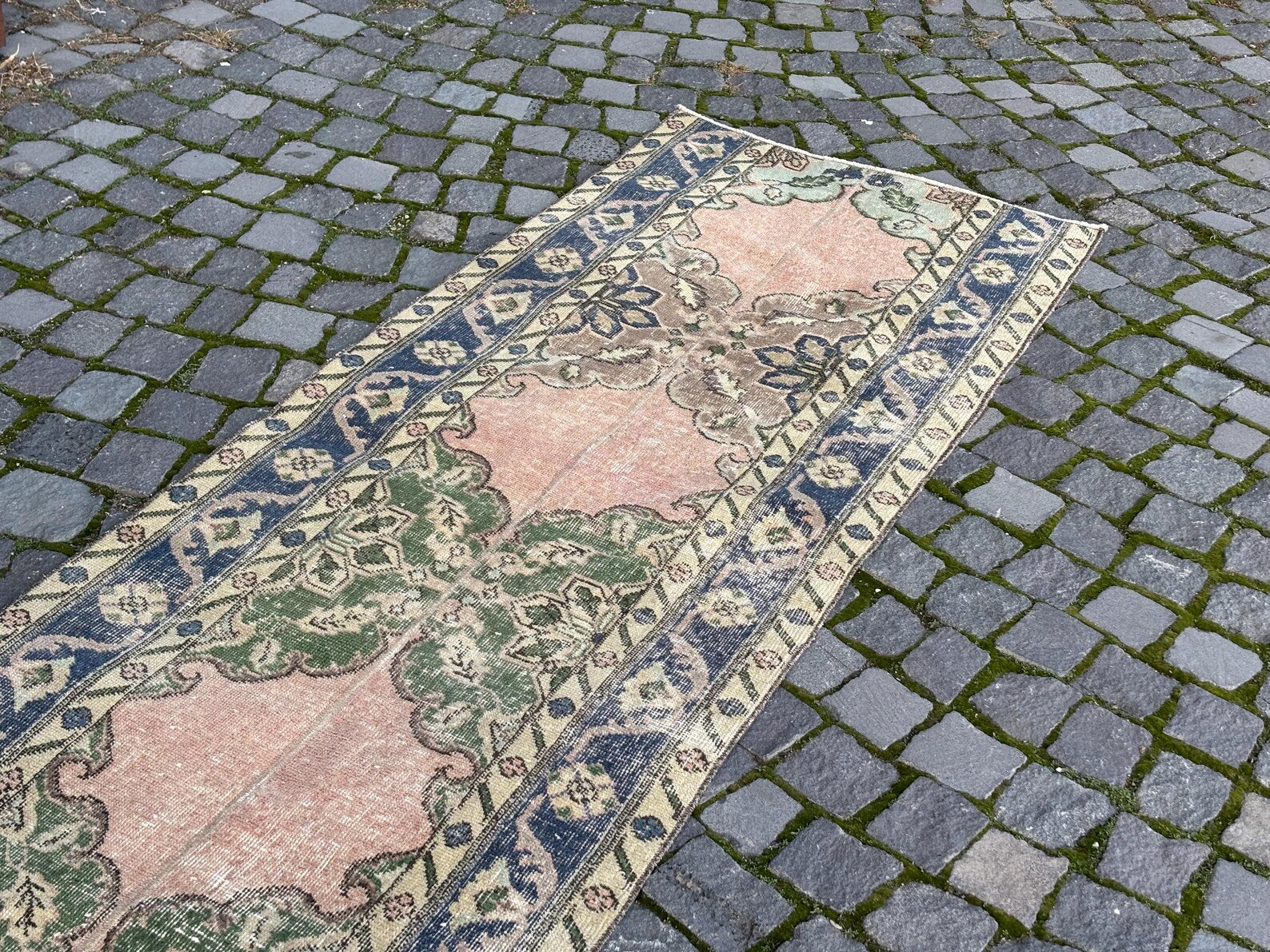 Vintage Turkish Runner Rug 2.5 x 9.1 ft