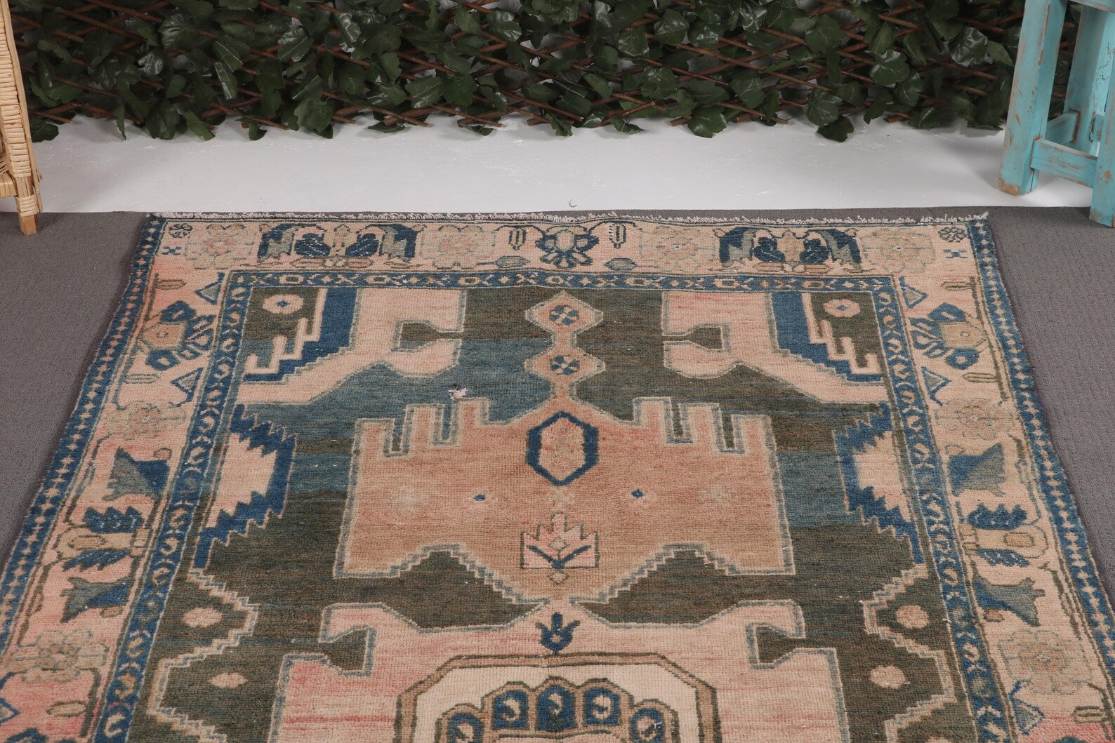 Vintage Persian Accent Area Rug 4.2 x 8.1 ft
