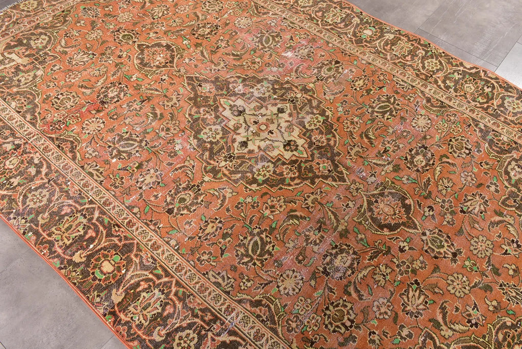 XL Vintage Persian Accent Area Rug 5.9 x 8.7 ft