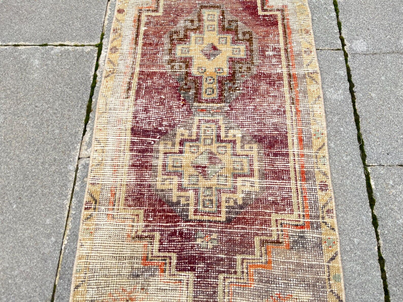 Vintage Turkish Mini Rug 1.7 x 3.5 ft