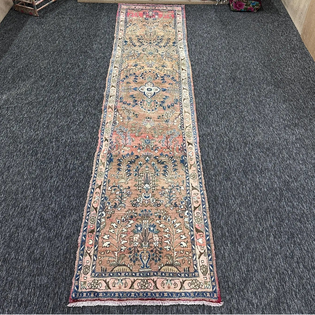 Vintage Persian Runner Rug 2.6 x 11.9 ft