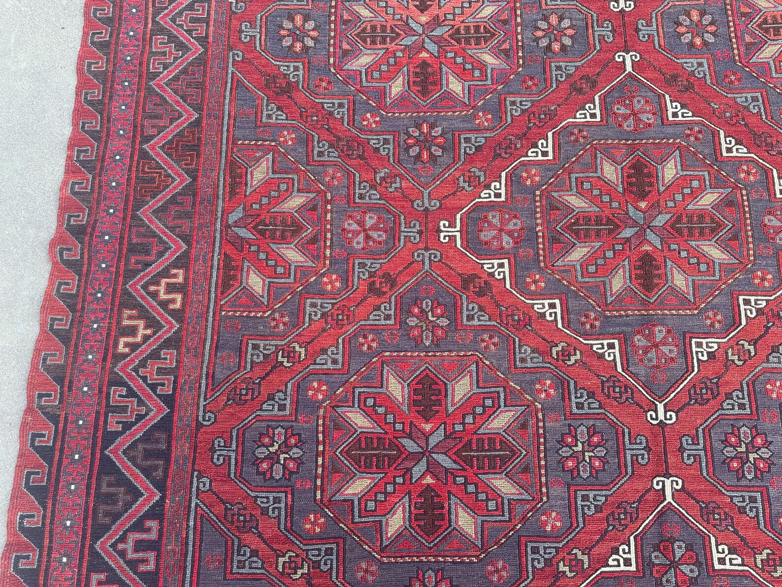 XL Vintage Soumak Accent Area rug 7.6 x 12.8 ft