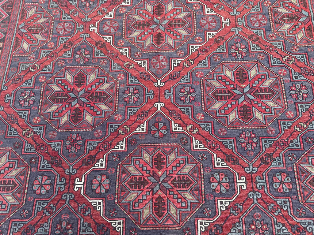 XL Vintage Soumak Accent Area rug 7.6 x 12.8 ft