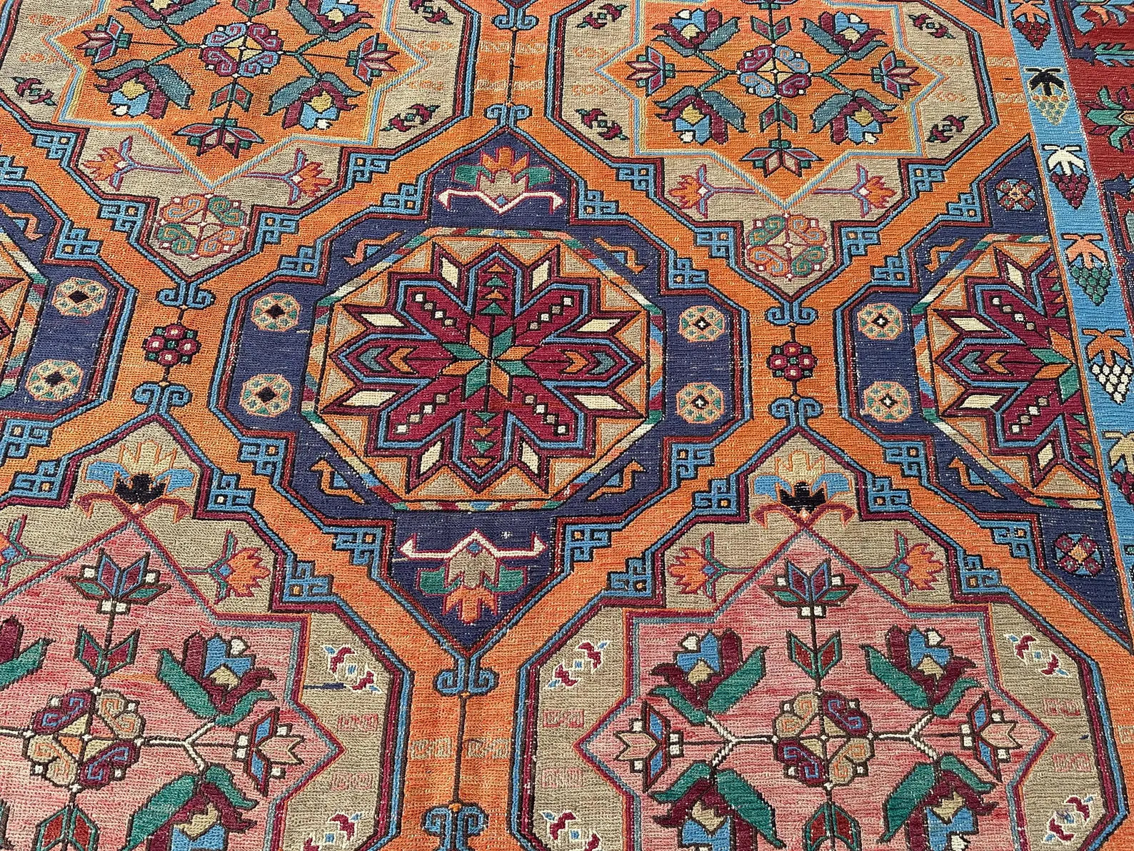 XL Vintage Soumak Accent Area Rug 7.3 x 13.1 ft