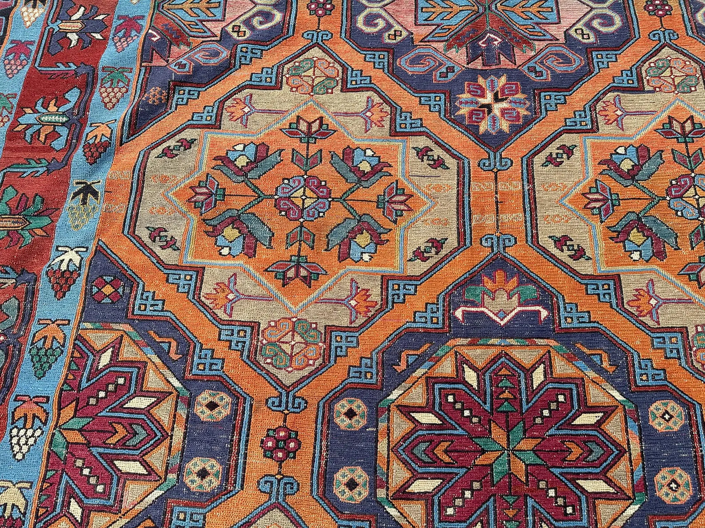 XL Vintage Soumak Accent Area Rug 7.3 x 13.1 ft