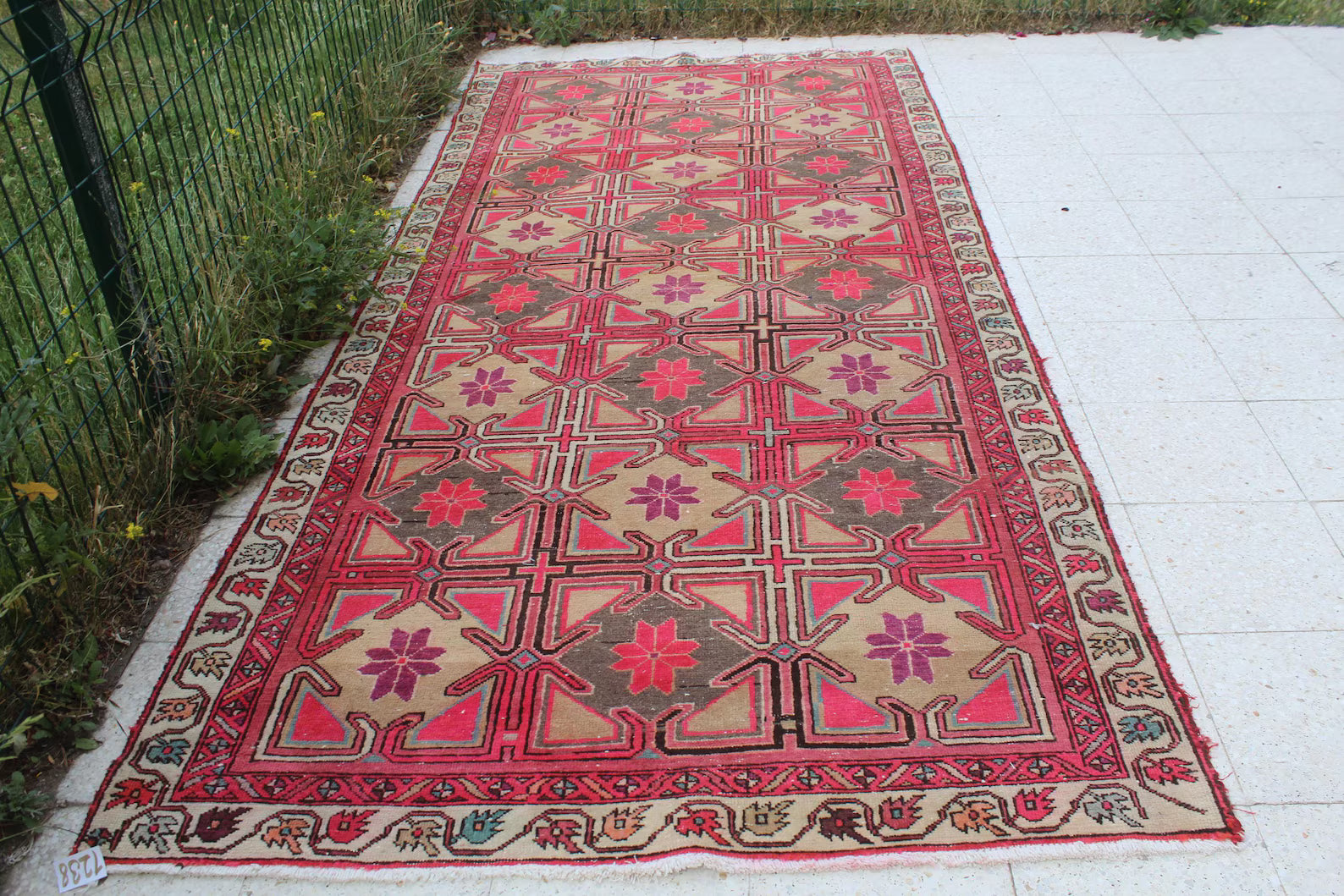 XL Vintage Persian Accent Area Rug 4.8 x 10.3 ft