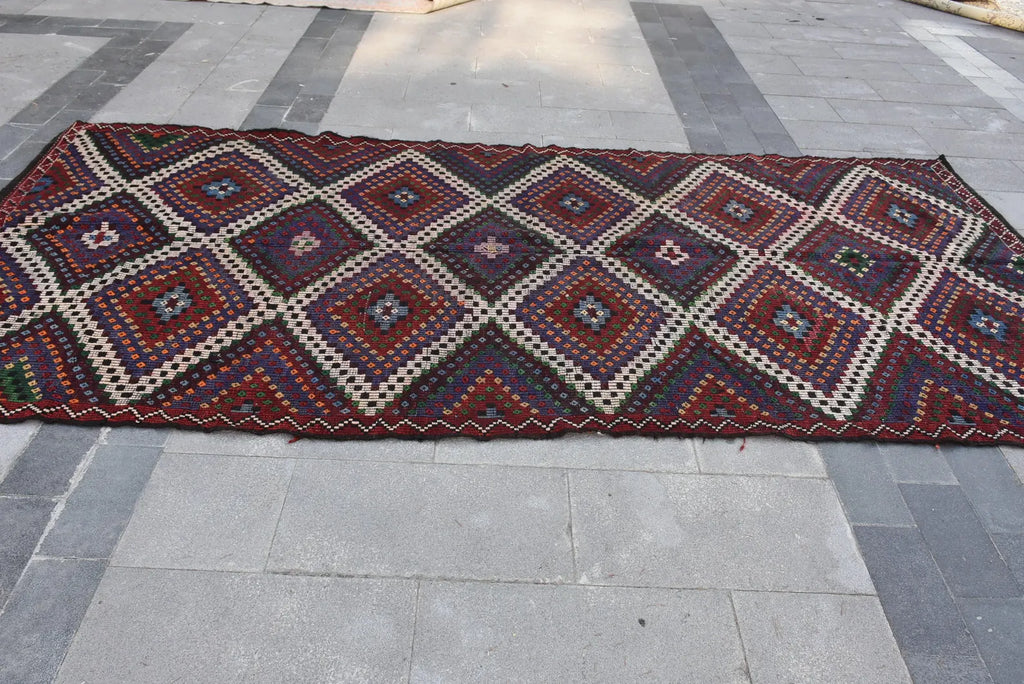 XL Vintage Turkish Accent Area Rug 5.3 x 11.4 ft
