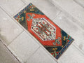 Vintage Turkish Mini Rug 1.2 x 2.7 ft