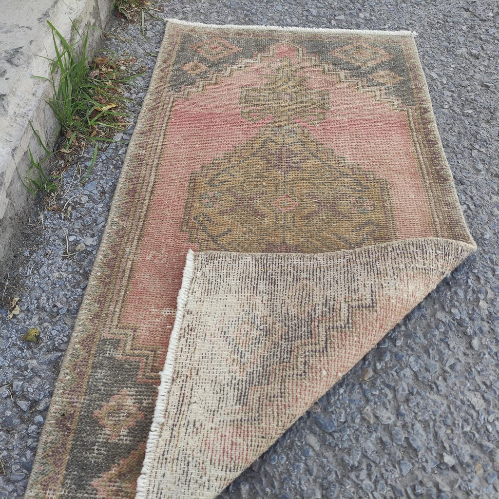 Vintage Turkish Mini Rug 1.7 x 3.2 ft