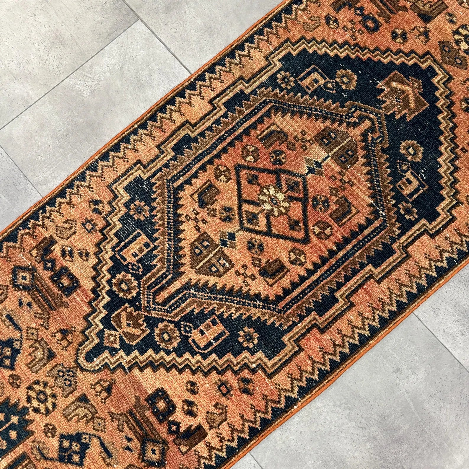 Vintage Turkish Runner Rug 2.1 x 6.3 ft