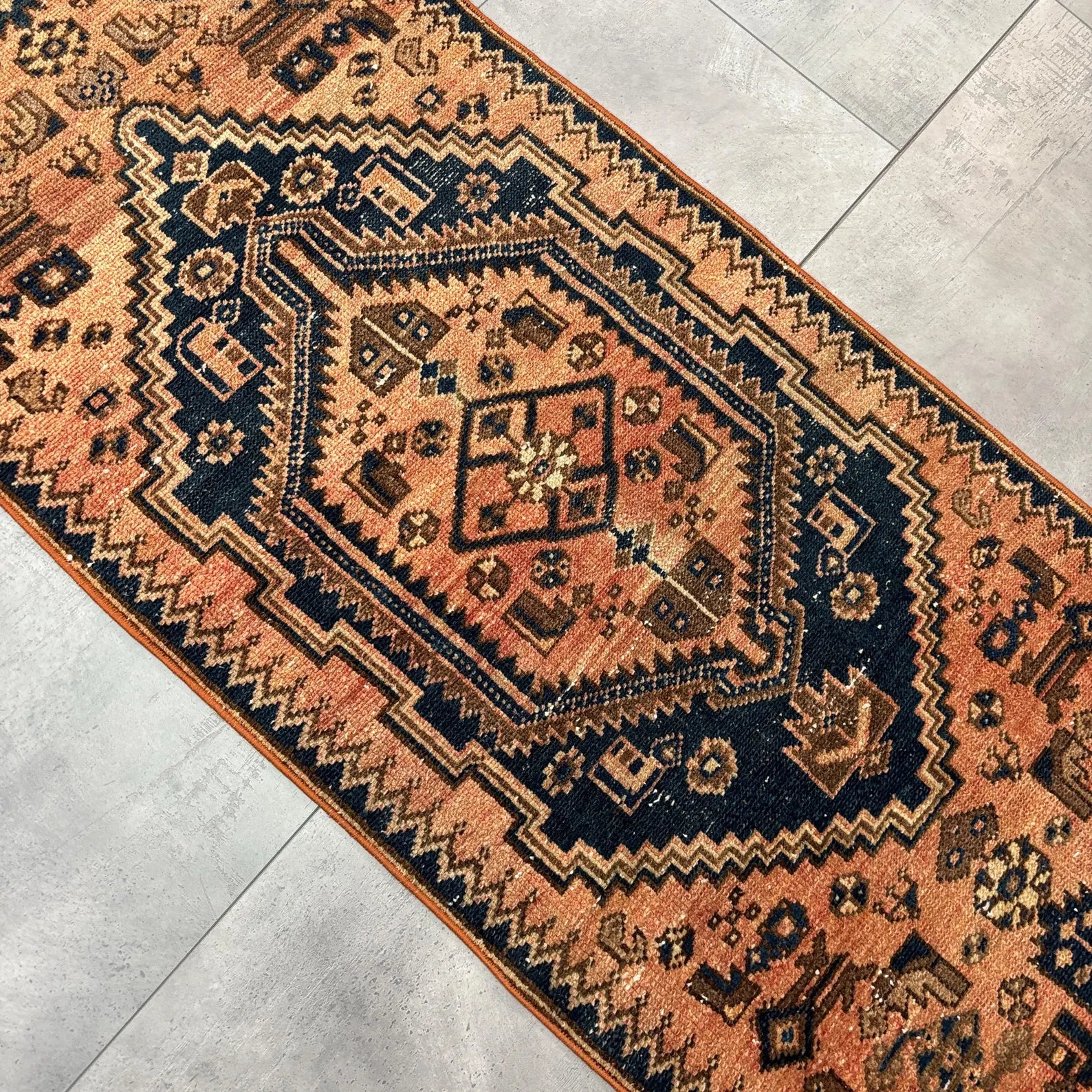 Vintage Turkish Runner Rug 2.1 x 6.3 ft