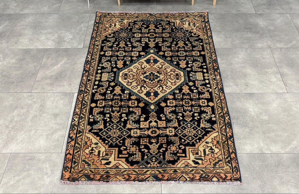 Vintage Persian Accent Area Rug 3 x 4.5 ft