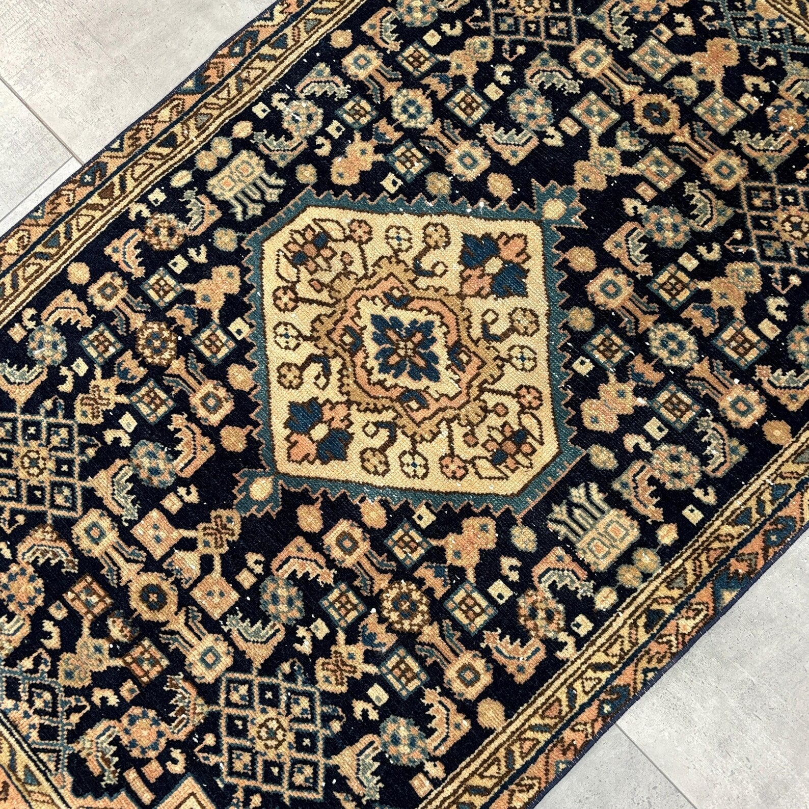 Vintage Persian Accent Area Rug 3 x 4.5 ft