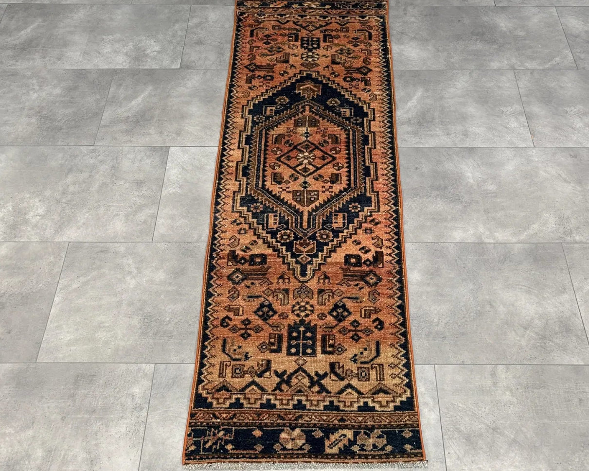 Vintage Turkish Runner Rug 2.1 x 6.3 ft