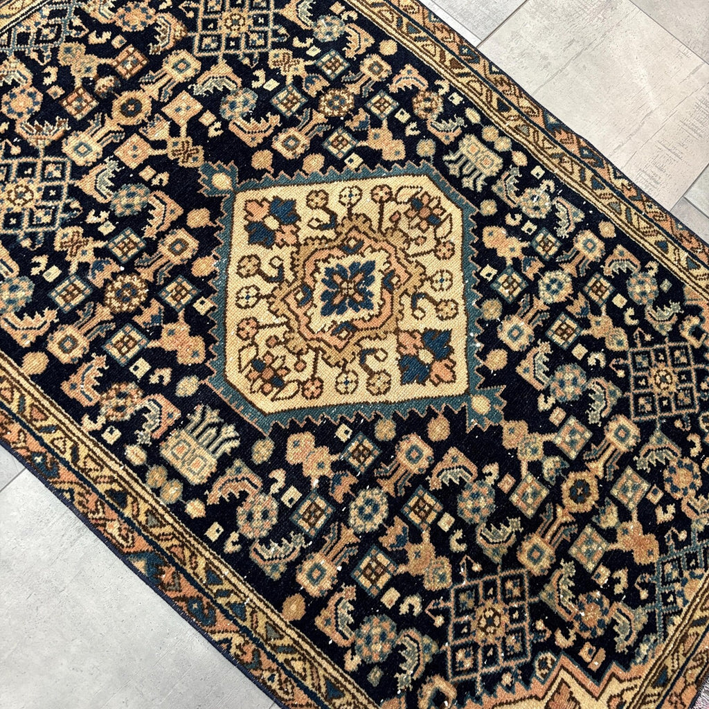 Vintage Persian Accent Area Rug 3 x 4.5 ft
