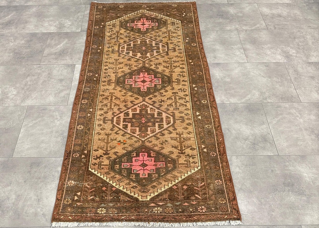 Vintage Persian Runner Rug 3.2 x 6.7 ft