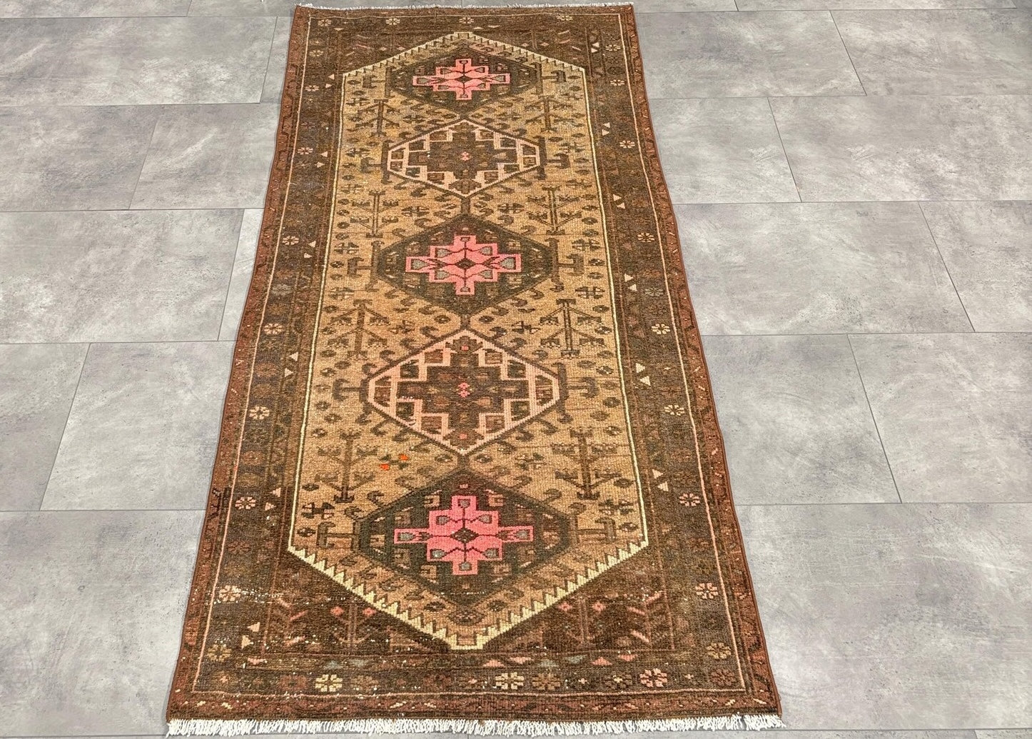 Vintage Persian Runner Rug 3.2 x 6.7 ft