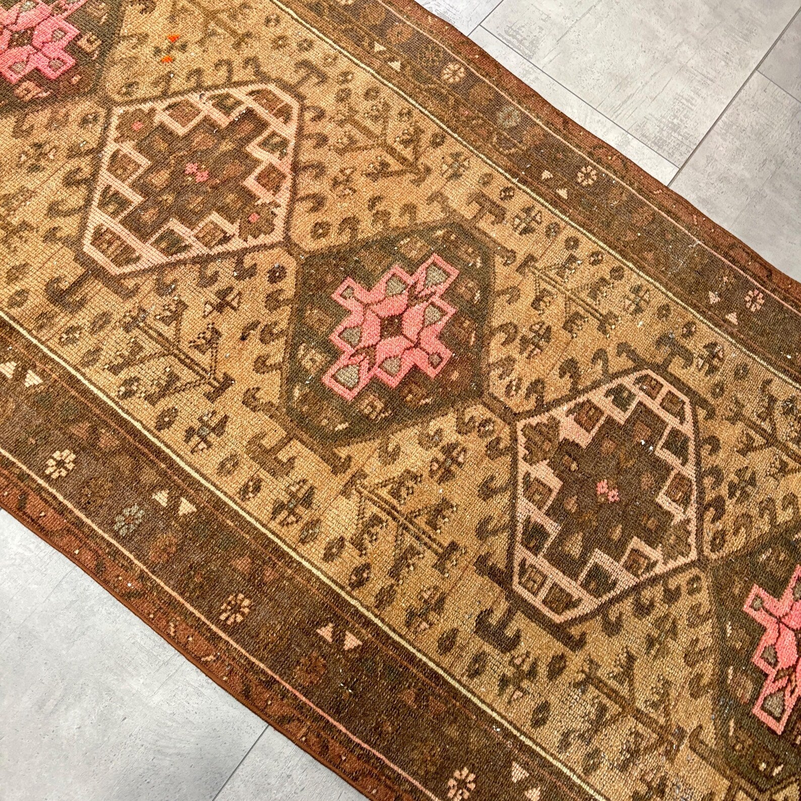 Vintage Persian Runner Rug 3.2 x 6.7 ft