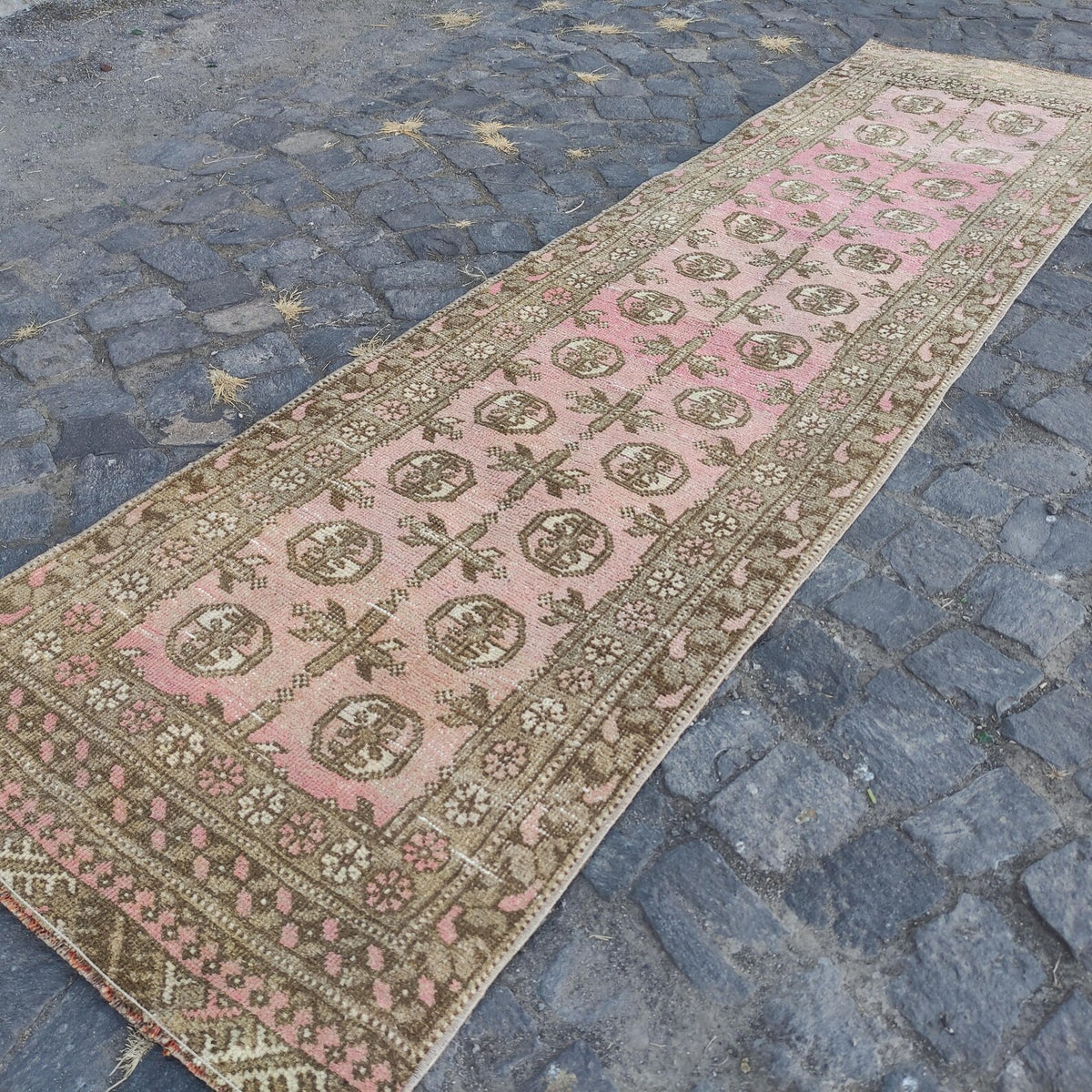 Vintage Afghan Runner Rug 2.2 x 8 ft