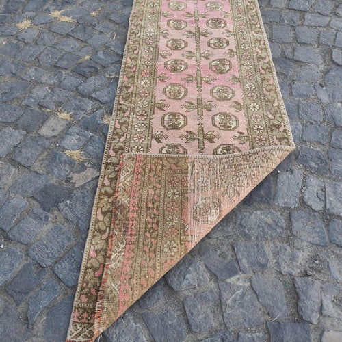 Vintage Afghan Runner Rug 2.2 x 8 ft