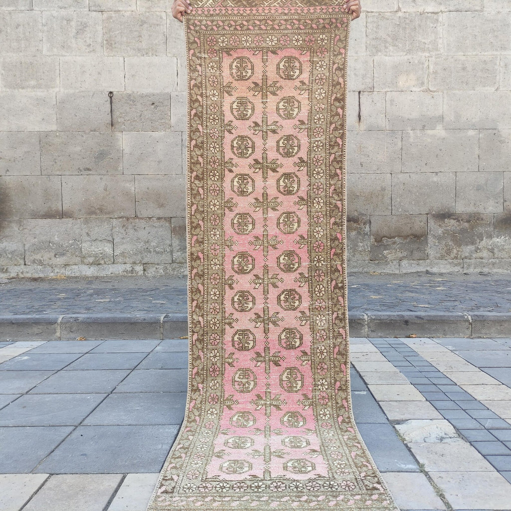 Vintage Afghan Runner Rug 2.2 x 8 ft