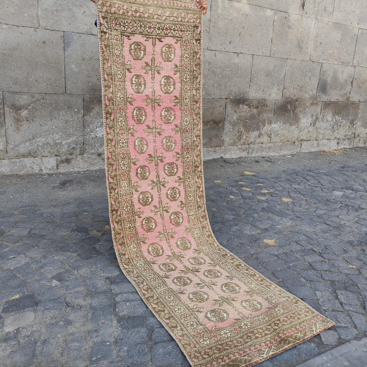 Vintage Afghan Runner Rug 2.2 x 8 ft