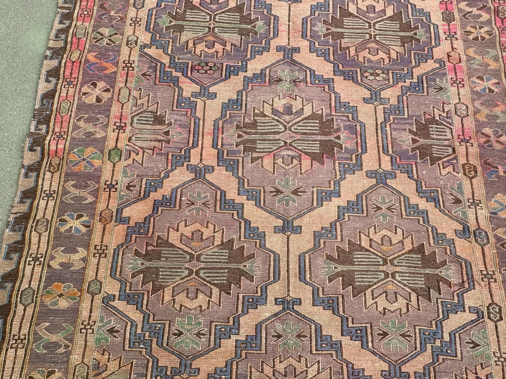 Vintage Soumak Accent Area rug 5.6 x 10.7 ft