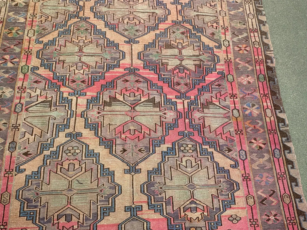 Vintage Soumak Accent Area rug 5.6 x 10.7 ft