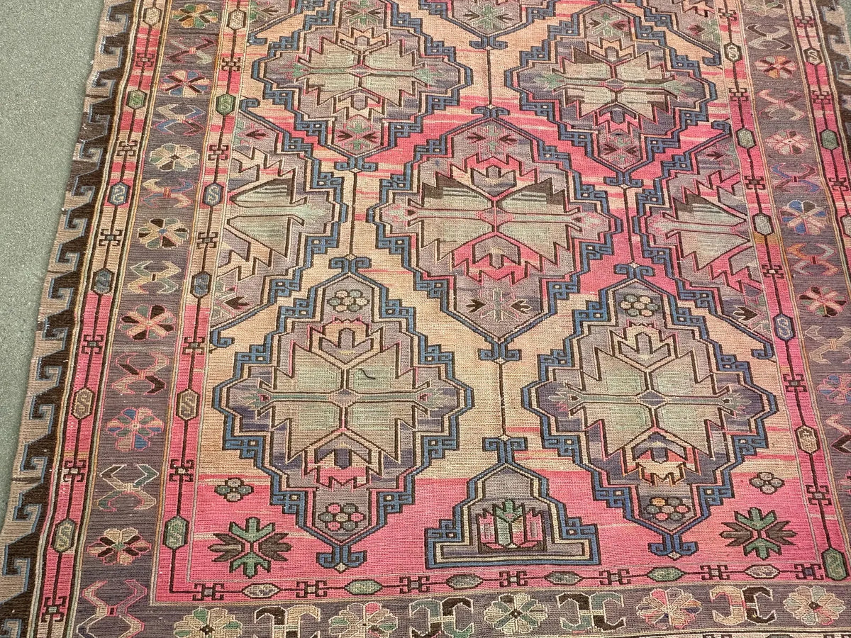 Vintage Soumak Accent Area rug 5.6 x 10.7 ft