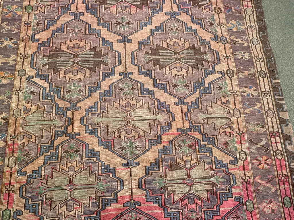 Vintage Soumak Accent Area rug 5.6 x 10.7 ft