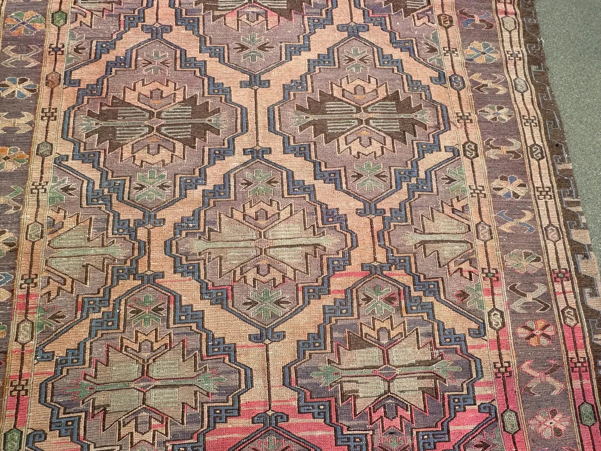 Vintage Soumak Accent Area rug 5.6 x 10.7 ft