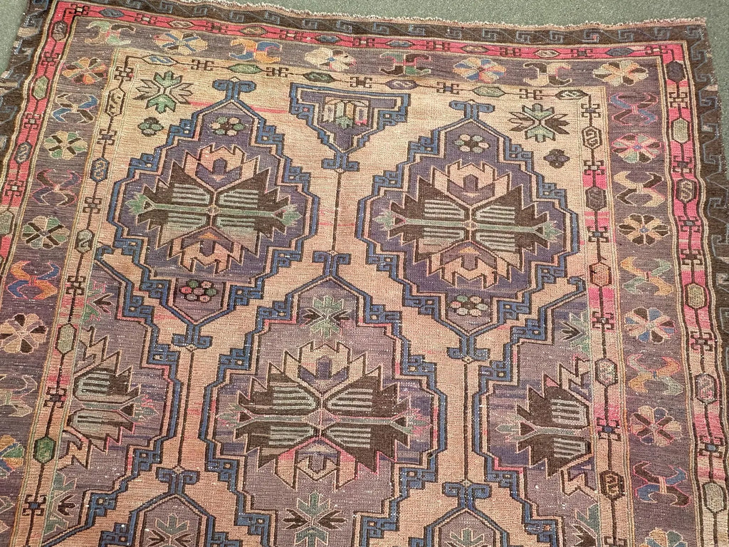 Vintage Soumak Accent Area rug 5.6 x 10.7 ft