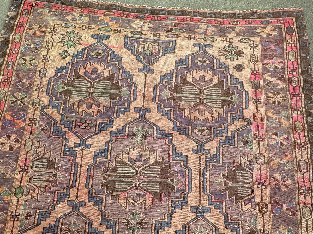 Vintage Soumak Accent Area rug 5.6 x 10.7 ft