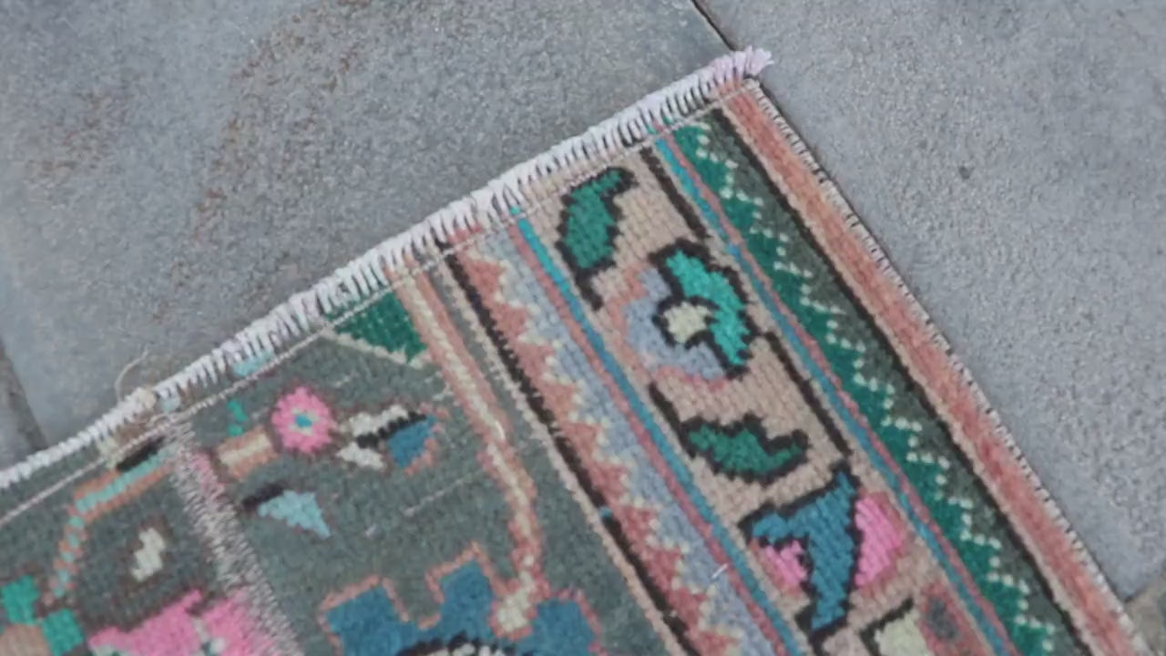 Vintage Turkish Runner Rug 1.7 x 5.5 ft