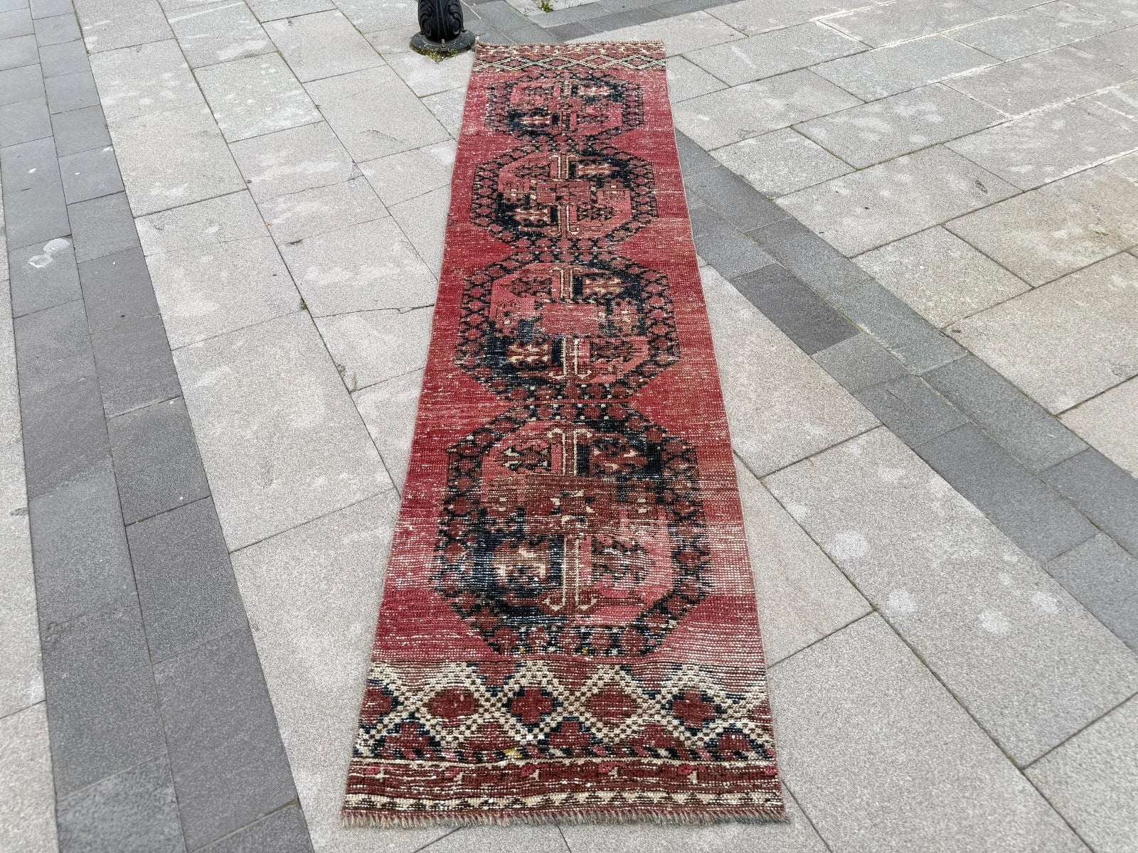 Vintage Turkish Runner Rug 2.2 x 8.5 ft