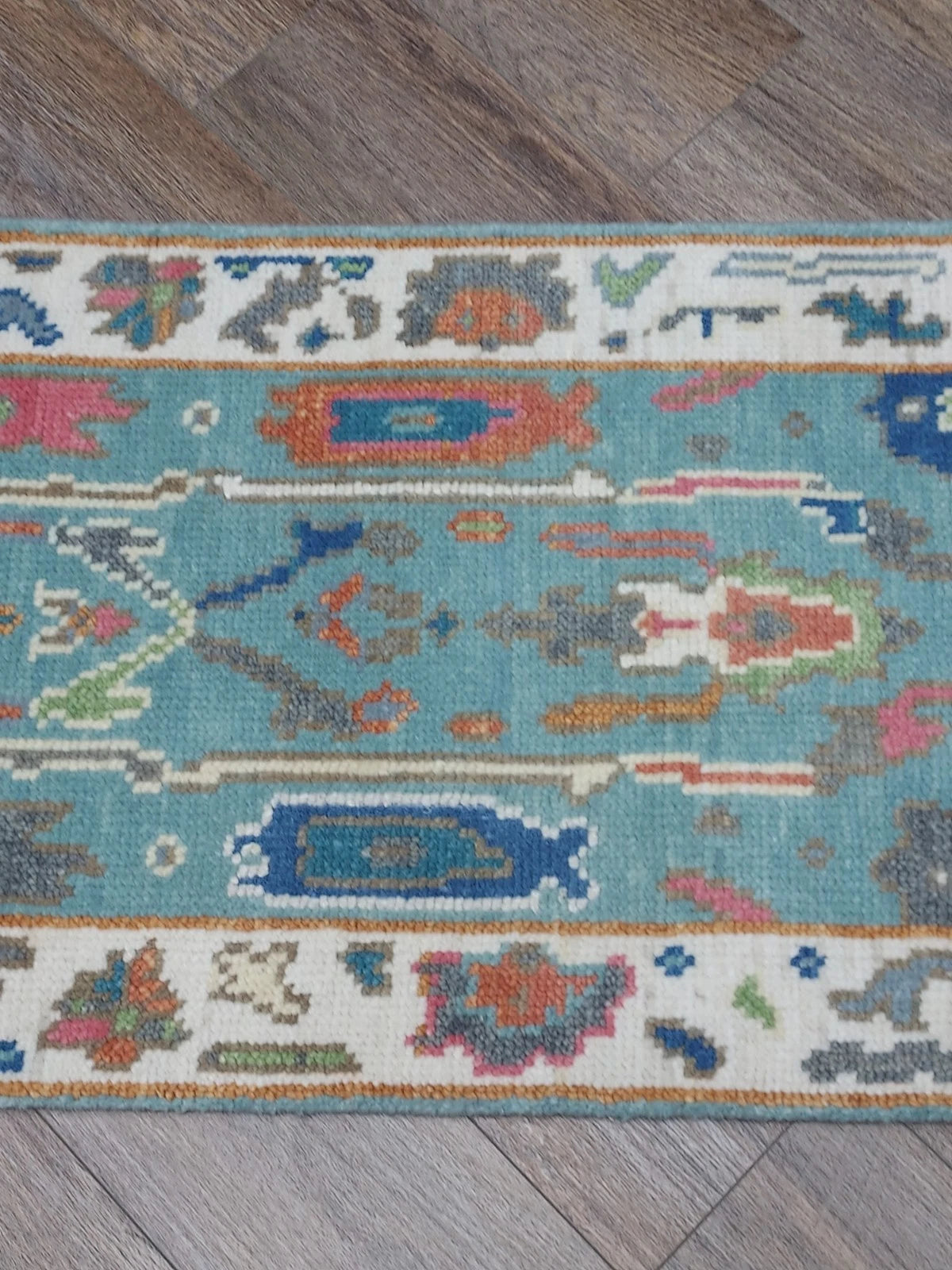 Modern Turkish Oushak Runner Rug 2 x 6 ft