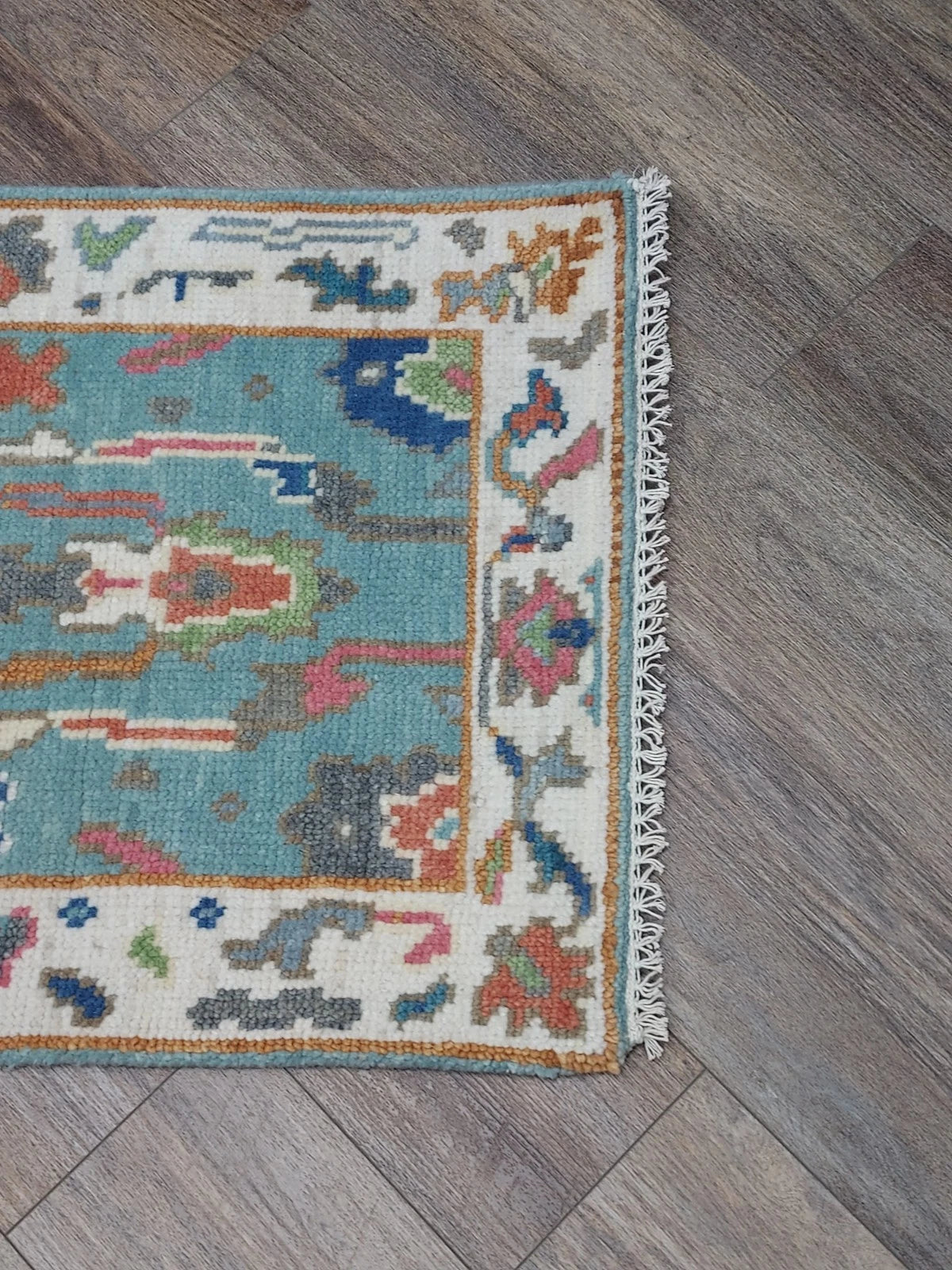 Modern Turkish Oushak Runner Rug 2 x 6 ft