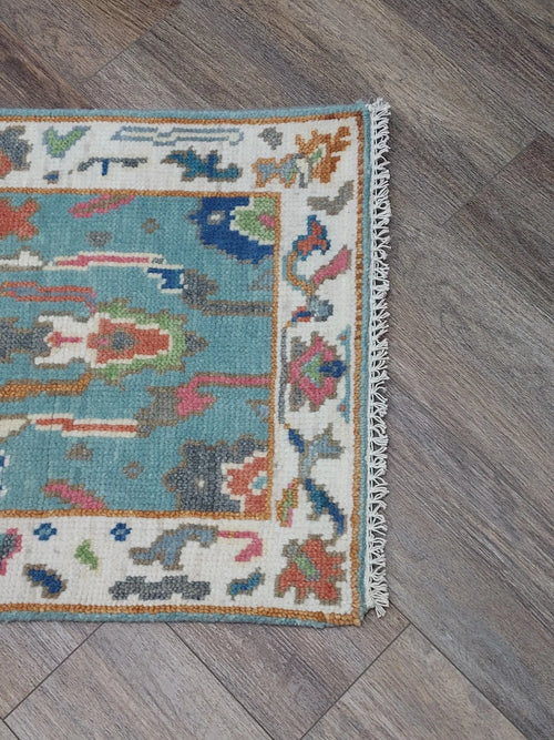 Modern Turkish Oushak Runner Rug 2 x 6 ft