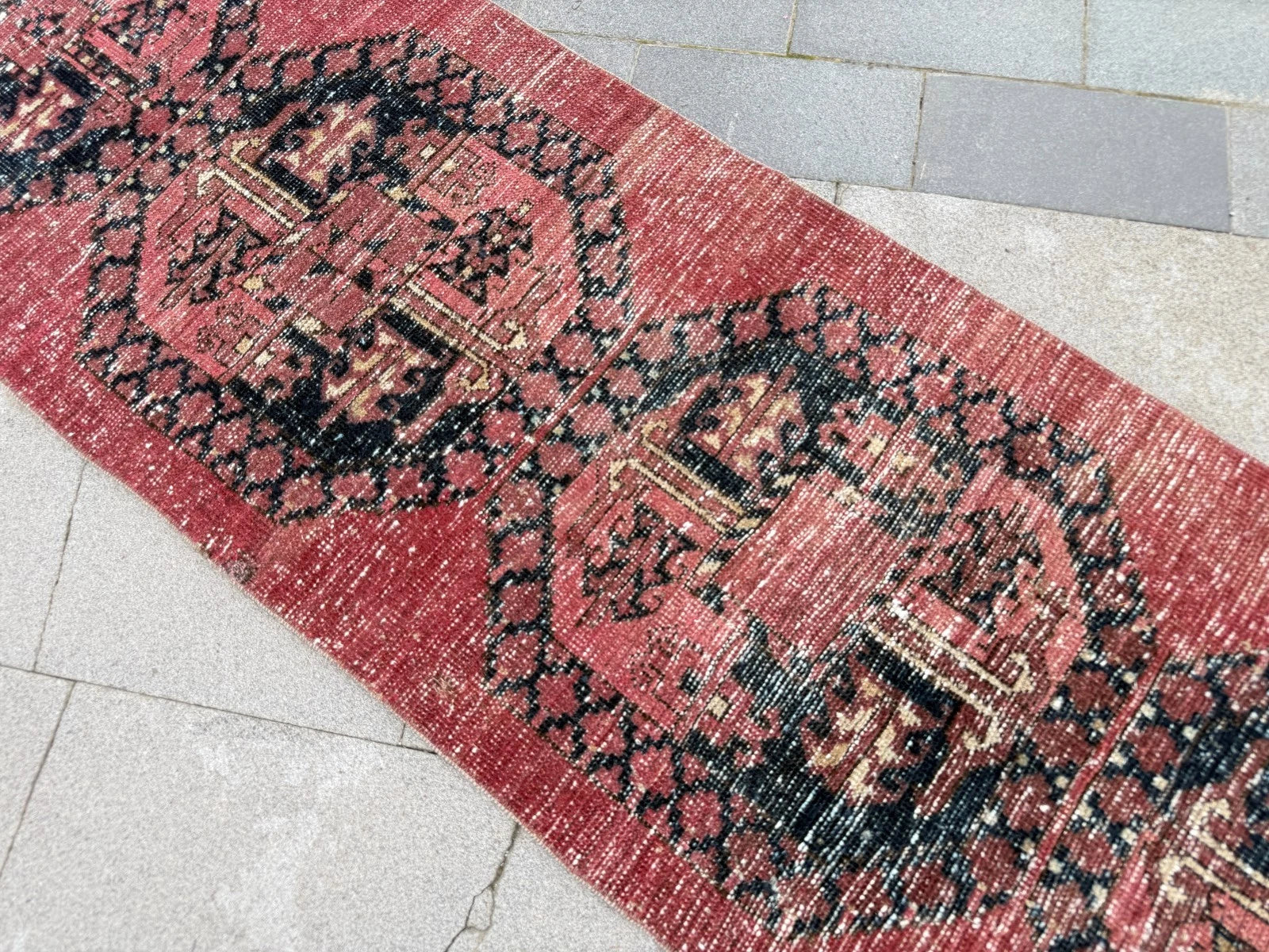 Vintage Turkish Runner Rug 2.2 x 8.5 ft