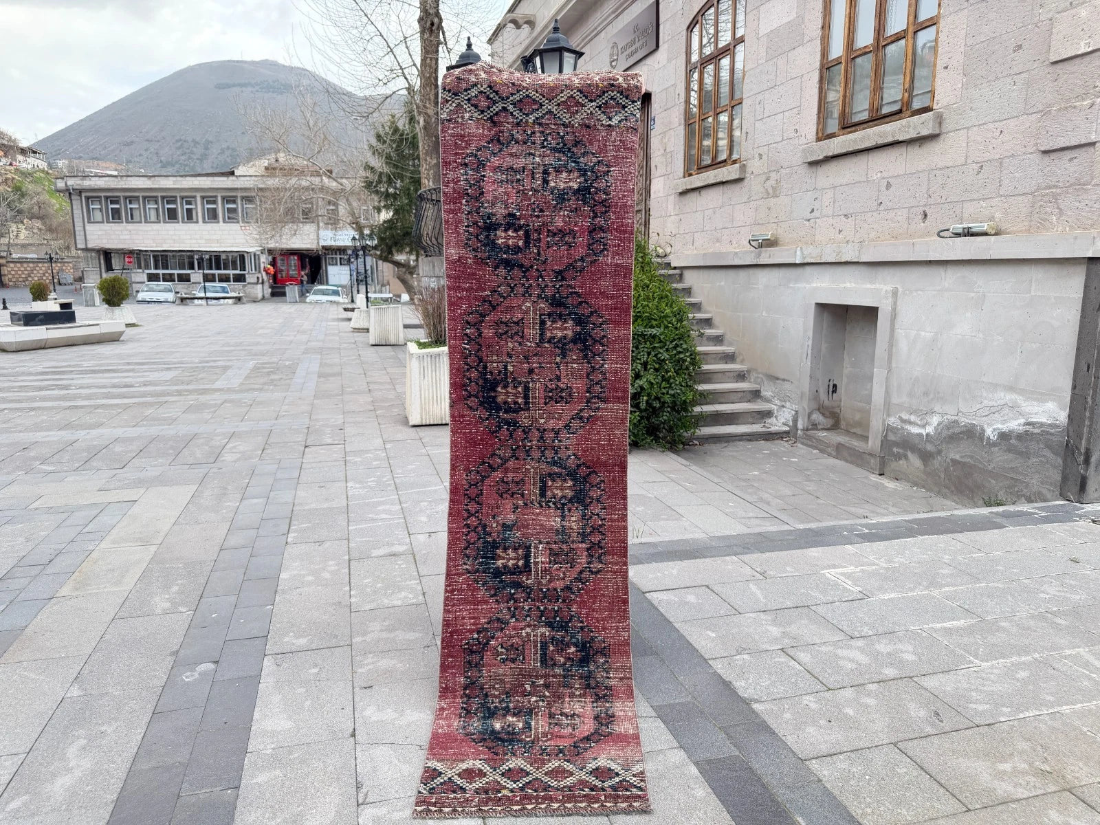 Vintage Turkish Runner Rug 2.2 x 8.5 ft