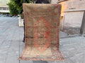 Vintage Turkish Accent Area rug 3.8 x 6.2 ft